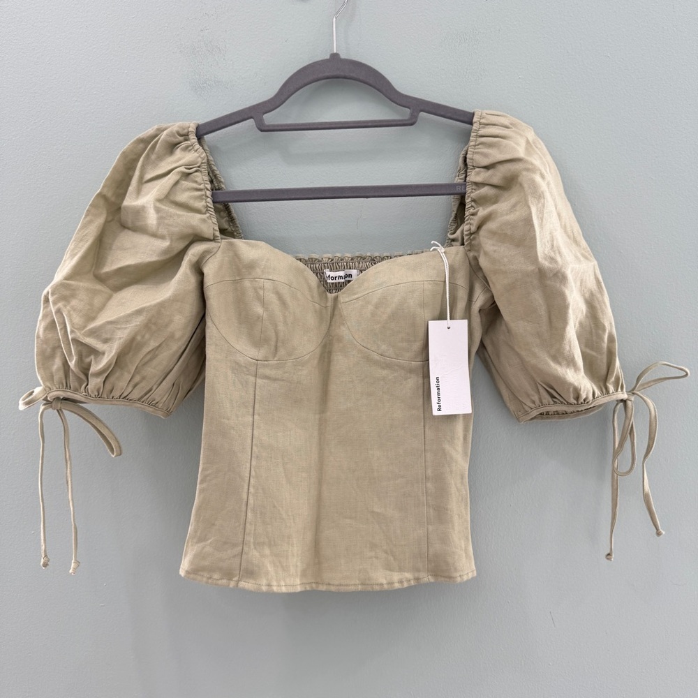 Reformation Maryland Linen Top NWT - Picture 2 of 12